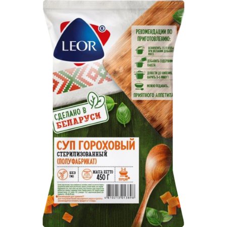 Суп «Leor» гороховый, стерилизованный, полуфабрикат, 450 г