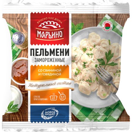 Пельмени «Марьино» со свининой и говядиной, 400 г.