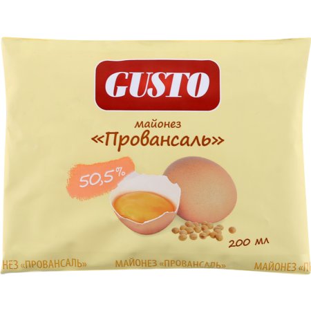 Майонез провансаль «Gusto» 50.5%, 200 мл.