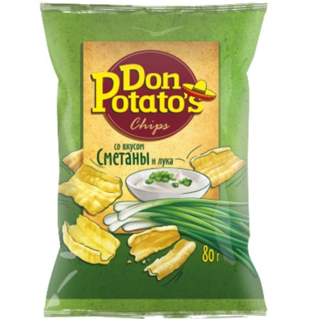 Снэки «Don Potato's» сметана и лук, 80 г