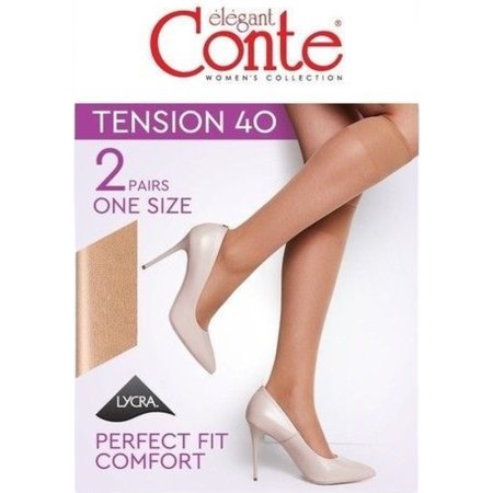 Гольфы женские «Conte Elegant» tension 40, р.23-25, natural, 2 пары