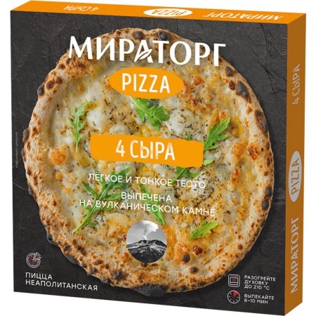 Пицца «Мираторг» 4 сыра, 390 г