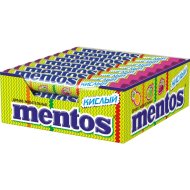 Драже жевательные «Mentos» кислый вкус яблоко, клубника, ананас, 37.5г