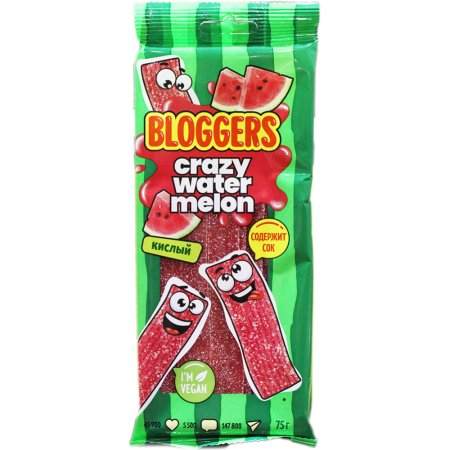 Мармелад жевательный «Bloggers» crazy watermelon со вкусом арбуза, 75 г