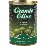 Оливки зелёные «Grande Oliva» фаршированные анчоусом, 280 г.
