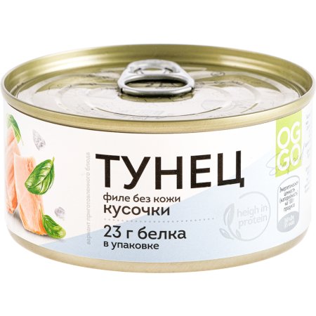 Тунец «Oggo» филе в собственном соку, 170 г