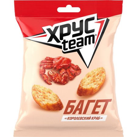 Сухарики «Хрусteam Багет» со вкусом королевского краба 60 г