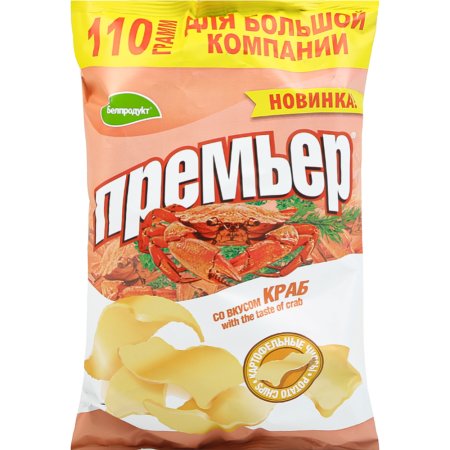 Чипсы картофельные «Премьер» со вкусом краба, 110 г.