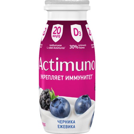 Кисломолочный продукт «Actimuno» с черникой и ежевикой, 1.5%, 95 г