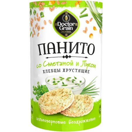 Хлебцы хрустящие «Doctor Grain» паннито, со сметаной и луком, 80 г