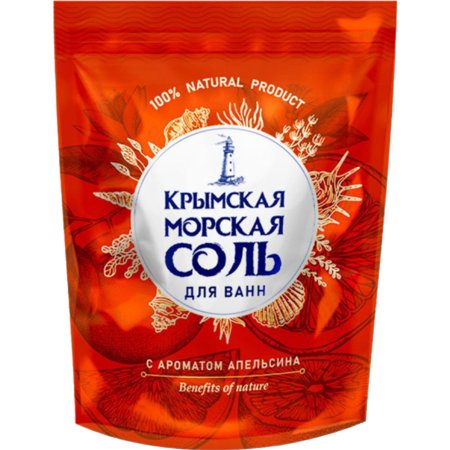 Морская соль для ванн «Greenfield» Крымская соль, апельсин, 1100 г