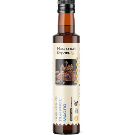 Масло льняное «Масляный Король»нерафинированное, 250 мл.