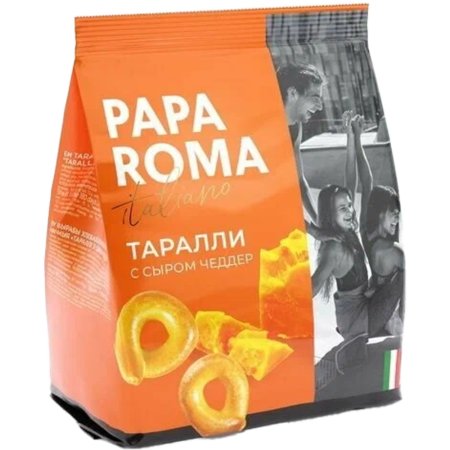 Таралли «Papa Roma» с сыром чеддер, без сахара, 180 г