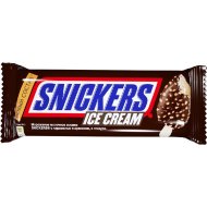 Мороженое молочное эскимо «Snickers» с карамелью и арахисом, в глазури, 65 г