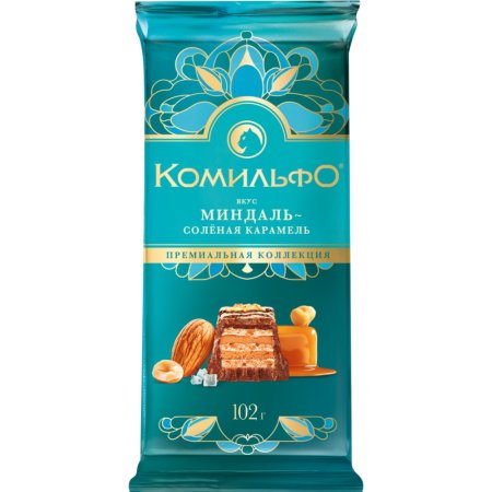 Шоколад «Комильфо» молочный и белый с вафлей, со вкусами миндаля и солёной карамели, 102 г