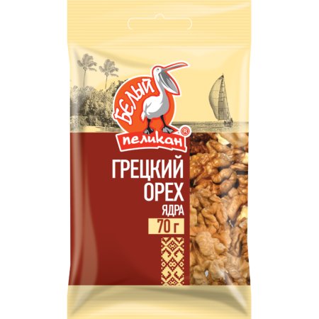 Грецкий орех «Белый пеликан» ядра, 70 г.