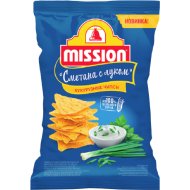 Чипсы кукурузные«MISSION»(лук/сметан)90г