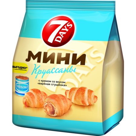 Круассаны мини «7 Days» c кремом и со вкусом «вареная сгущенка» 105 г.