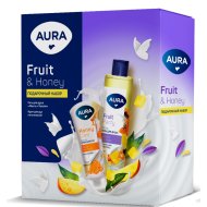 Набор «Aura» fruit and honey гель для душа 250 мл + крем для рук 75 мл