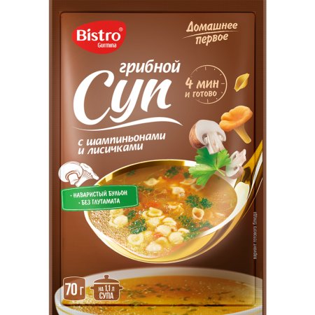 Суп грибной «Домашнее Первое» с шампиньонами и лисичками, 70 г