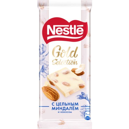 Шоколад «NESTLE» (бел/цел.минд.) 80г