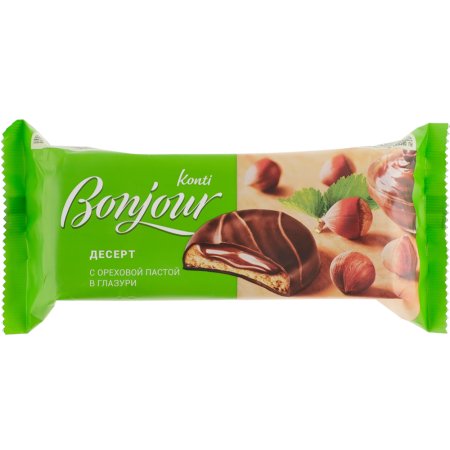 Десерт «Bonjour Konti» с ореховой пастой, в глазури, 200 г