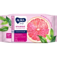 Влажные салфетки «Aura» освежающие, 63 шт.