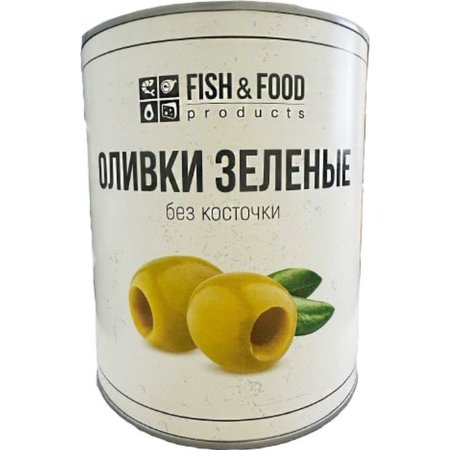 Оливки зеленые «Fish&Food» без косточки, 3 кг