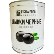 Оливки черные «Fish&Food» без косточки, 3 кг