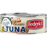 Консервы рыбные «Federici» тунец в оливковом масле, филе-кусок, 160 г