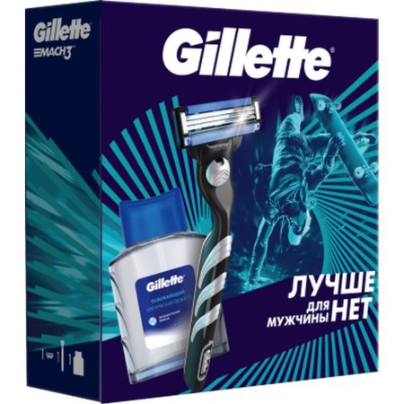 Набор «Gillette» mach3, бритва с кассетой + лосьон после бритья 50 мл