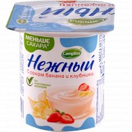 Продукт йогуртный «Нежный» банан и клубника, 1.2 %, 100 г.