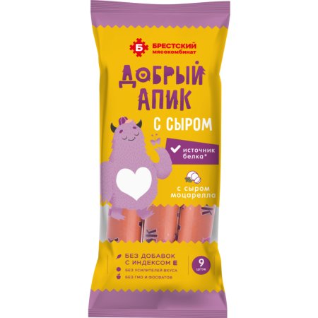 Сосиски вареные «Добрый Апик» с сыром, высший сорт, 320 г