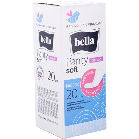 Прокладки женские гигиенические «Bella» ежедневные, panty soft, classic, 20 штук