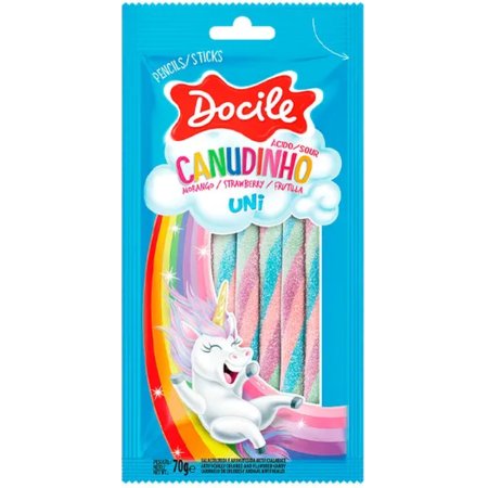 Мармелад «Docile» sour canudinho uni, клубника, 70 г