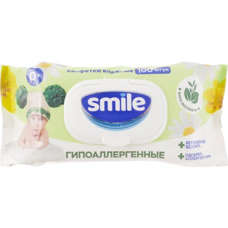 Салфетки вл.дет«SMILE»(Baby фитол)100шт