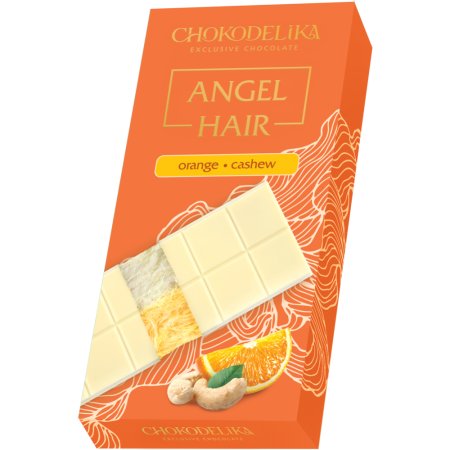 Шоколад белый «Chokodelika» angel hair начинка апельсин-кешью, 150 г