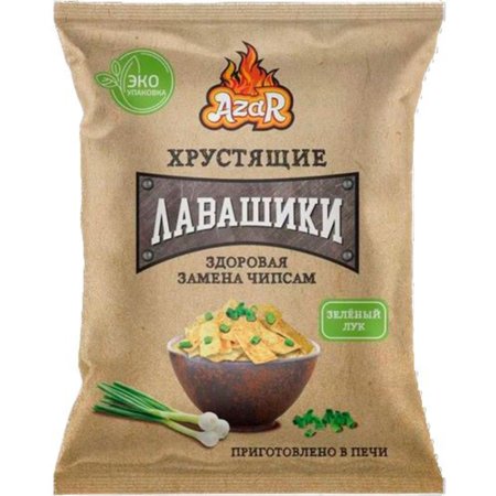 Лавашики хрустящие «Azar» со вкусом зеленого лука, 100 г