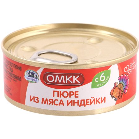 Консервы мясные «ОМКК» пюре из мяса индейки, 100 г