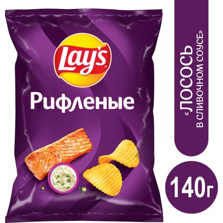 Чипсы«LAYS»(рифл,лосось/слив.соус)140г