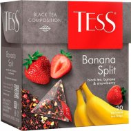 Чай черный «Tess» с бананом и клубникой, 20 х 1.8 г