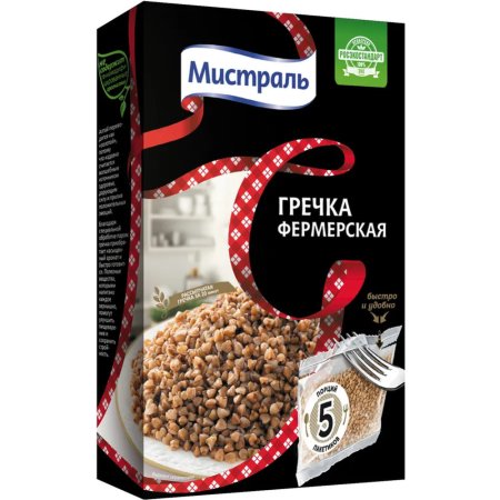Крупа гречневая «Мистраль» фермерская, ядрица, 5х80 г