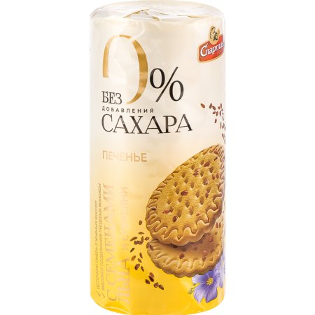 Печенье «Спартак» без сахара, с семенами льна и отрубями, 150 г