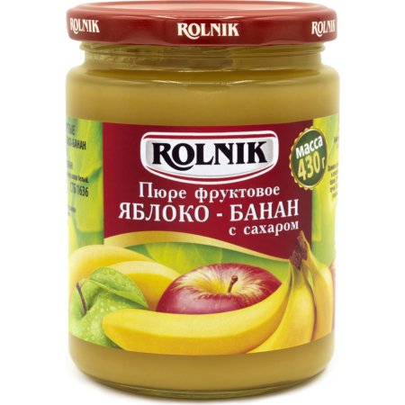 Пюре фруктовое(яблоко-банан)«ROLNIK»430г