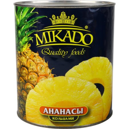 Ананасы«MIKADO»кольцами в сиропе,2850г