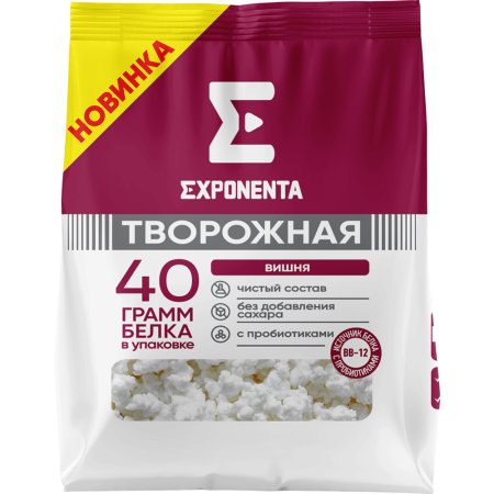 Продукт творожный «Exponenta» обезжиренный, вишня, 250 г