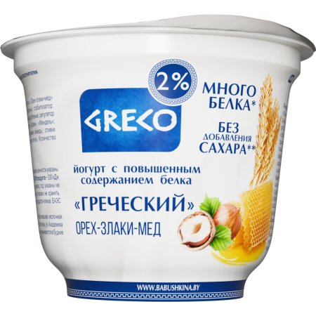 Йогурт «Eco Greco» греческий, орех-злаки-мед, стакан 2%, 230 г