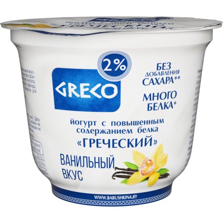 Йогурт «Eco Greco» греческий, ванильный, стакан 2%, 230 г