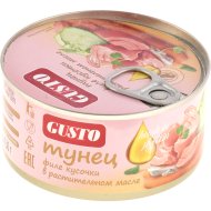 Тунец «Gusto» филе без кожи, кусочки в растительном масле, 185 г