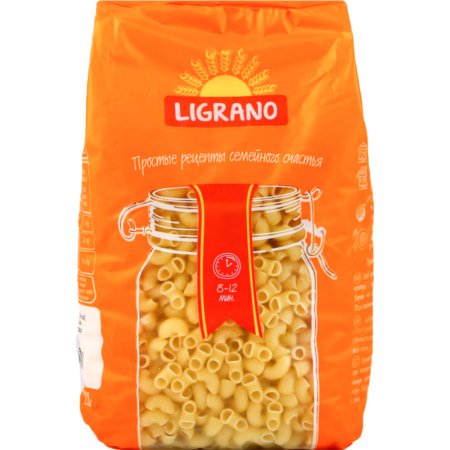 Макаронные изделия «Ligrano» рожки рифлёные, 900 г.